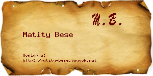 Matity Bese névjegykártya
